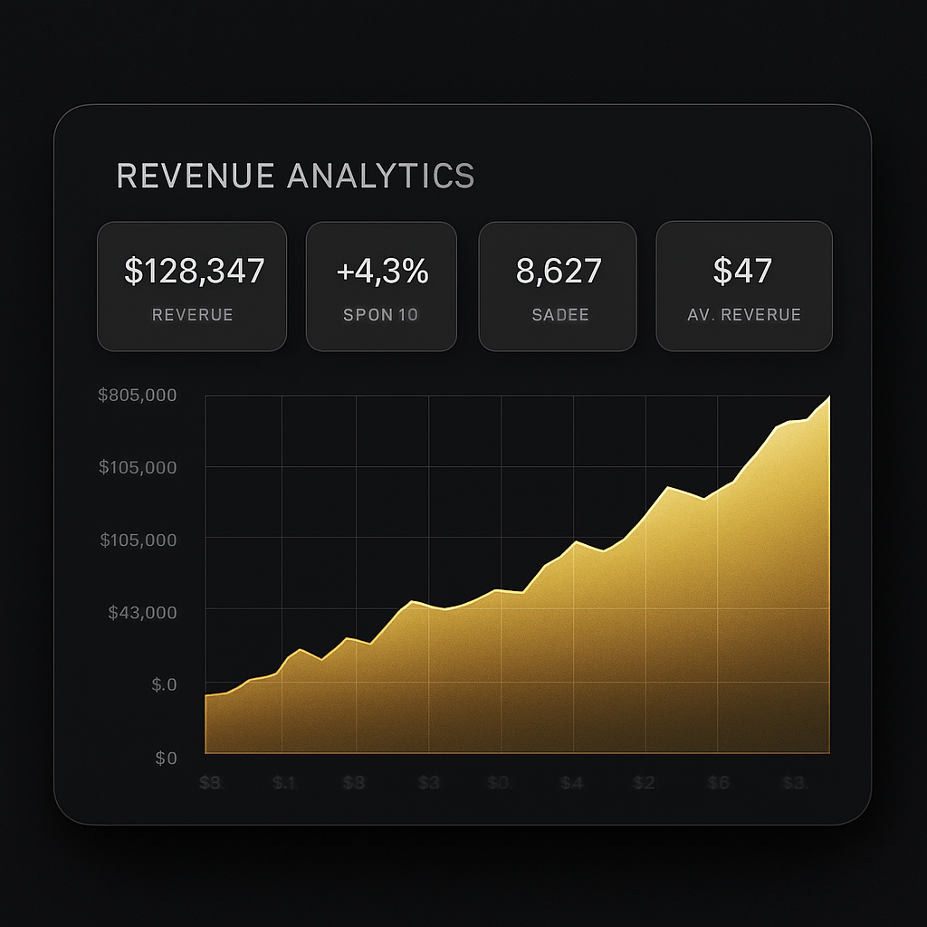 Revenue analytics chart showing strong growth